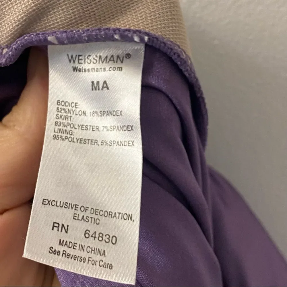 WEISSMAN Dance Costume purple mesh maxi lyrical Wilder Mind 14516 MA adult